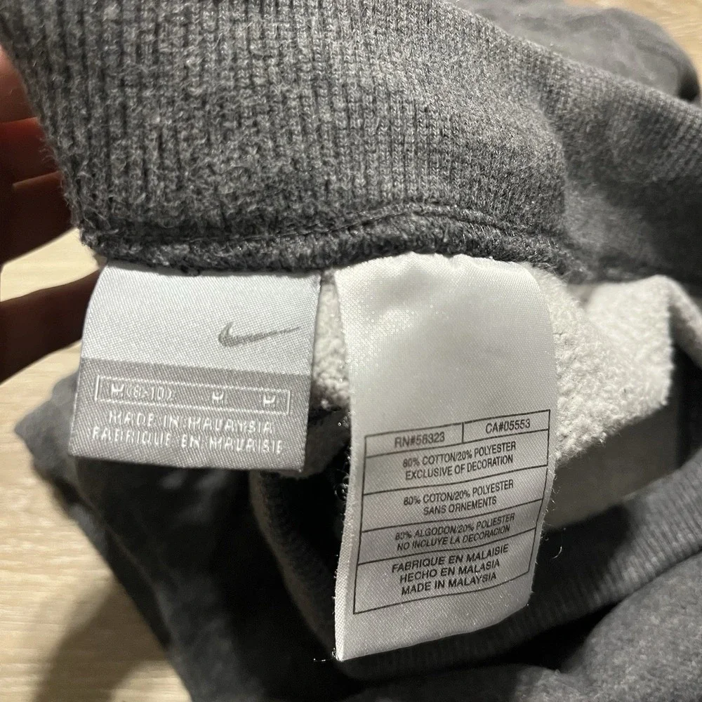Nike Sportswear Club Fleece Gray Sweatshirt‎ & Pants Set Size M 8-10 Y2K